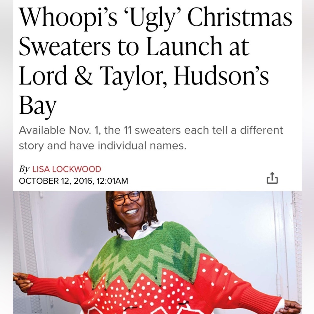 Christmas sweater Whoopi Goldberg sweater from Lord and Taylor - Picture 7 of 7